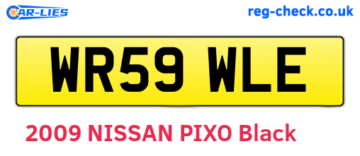 WR59WLE are the vehicle registration plates.