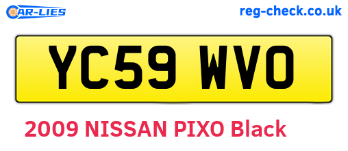 YC59WVO are the vehicle registration plates.