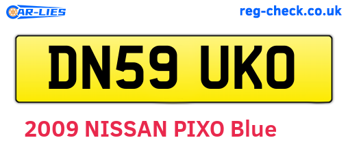 DN59UKO are the vehicle registration plates.