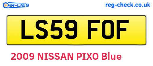 LS59FOF are the vehicle registration plates.