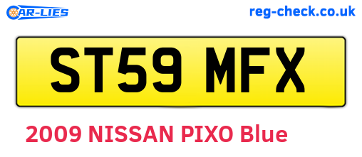 ST59MFX are the vehicle registration plates.