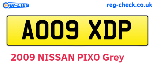 AO09XDP are the vehicle registration plates.