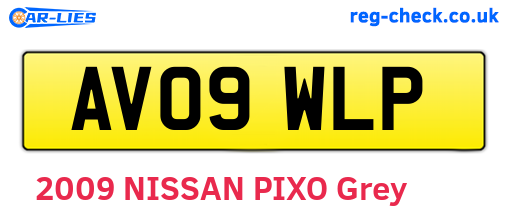 AV09WLP are the vehicle registration plates.