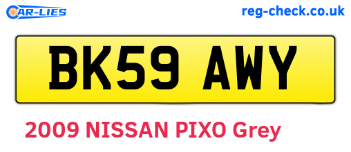 BK59AWY are the vehicle registration plates.