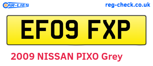 EF09FXP are the vehicle registration plates.
