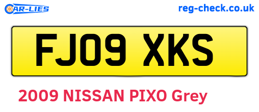 FJ09XKS are the vehicle registration plates.