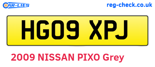 HG09XPJ are the vehicle registration plates.