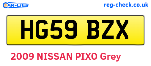 HG59BZX are the vehicle registration plates.