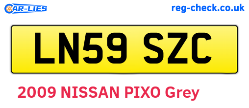 LN59SZC are the vehicle registration plates.