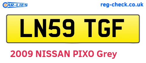 LN59TGF are the vehicle registration plates.