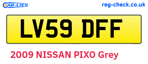 LV59DFF are the vehicle registration plates.