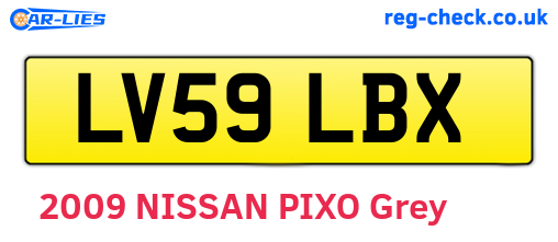 LV59LBX are the vehicle registration plates.