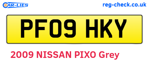 PF09HKY are the vehicle registration plates.