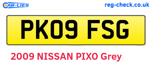 PK09FSG are the vehicle registration plates.