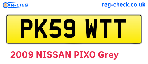 PK59WTT are the vehicle registration plates.