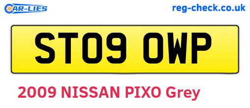 ST09OWP are the vehicle registration plates.
