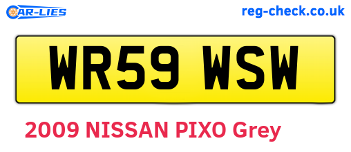 WR59WSW are the vehicle registration plates.