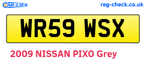 WR59WSX are the vehicle registration plates.