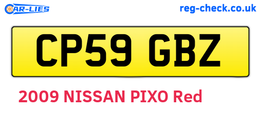 CP59GBZ are the vehicle registration plates.