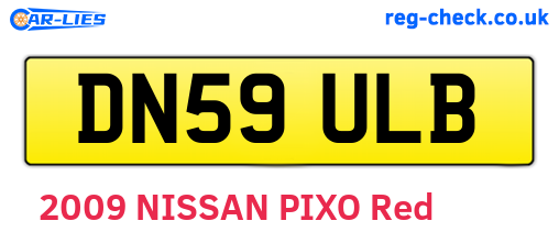 DN59ULB are the vehicle registration plates.