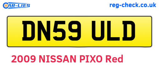 DN59ULD are the vehicle registration plates.