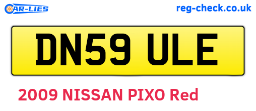 DN59ULE are the vehicle registration plates.