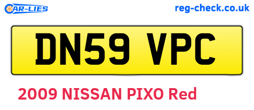 DN59VPC are the vehicle registration plates.