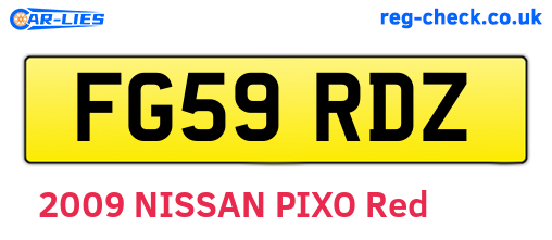 FG59RDZ are the vehicle registration plates.