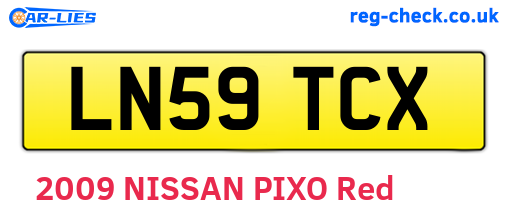 LN59TCX are the vehicle registration plates.