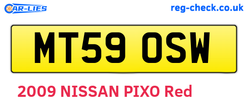 MT59OSW are the vehicle registration plates.