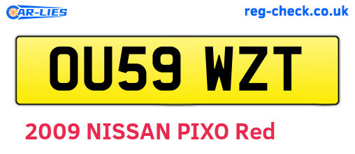 OU59WZT are the vehicle registration plates.