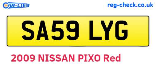 SA59LYG are the vehicle registration plates.