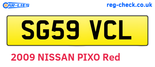 SG59VCL are the vehicle registration plates.