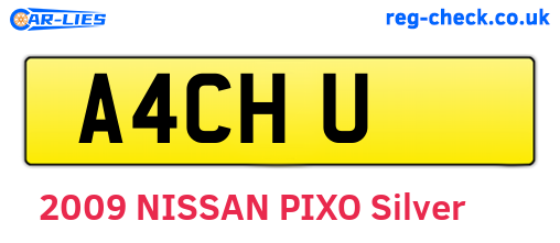 A4CHU are the vehicle registration plates.