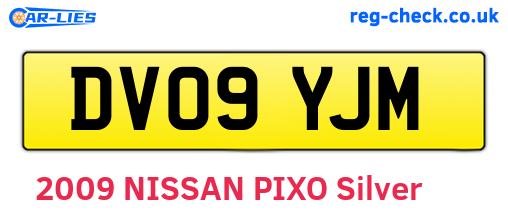 DV09YJM are the vehicle registration plates.