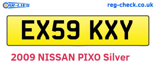 EX59KXY are the vehicle registration plates.