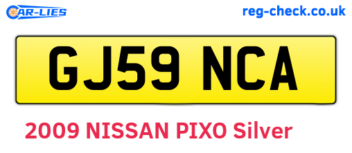 GJ59NCA are the vehicle registration plates.