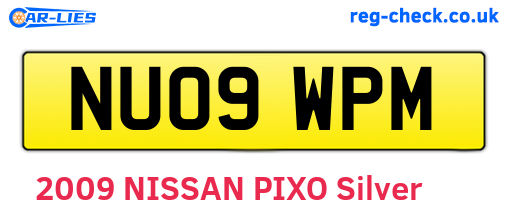 NU09WPM are the vehicle registration plates.