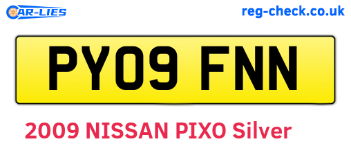 PY09FNN are the vehicle registration plates.