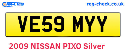 VE59MYY are the vehicle registration plates.