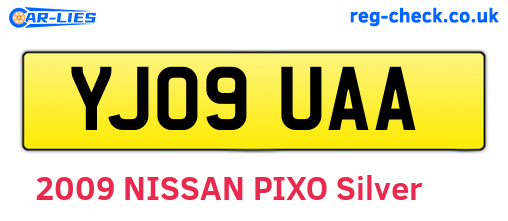 YJ09UAA are the vehicle registration plates.