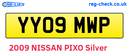 YY09MWP are the vehicle registration plates.