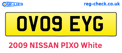 OV09EYG are the vehicle registration plates.