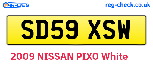 SD59XSW are the vehicle registration plates.