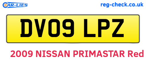 DV09LPZ are the vehicle registration plates.
