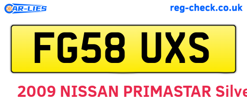 FG58UXS are the vehicle registration plates.