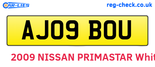 AJ09BOU are the vehicle registration plates.