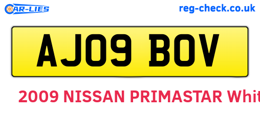 AJ09BOV are the vehicle registration plates.