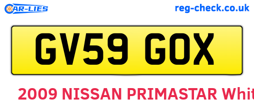 GV59GOX are the vehicle registration plates.