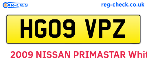 HG09VPZ are the vehicle registration plates.
